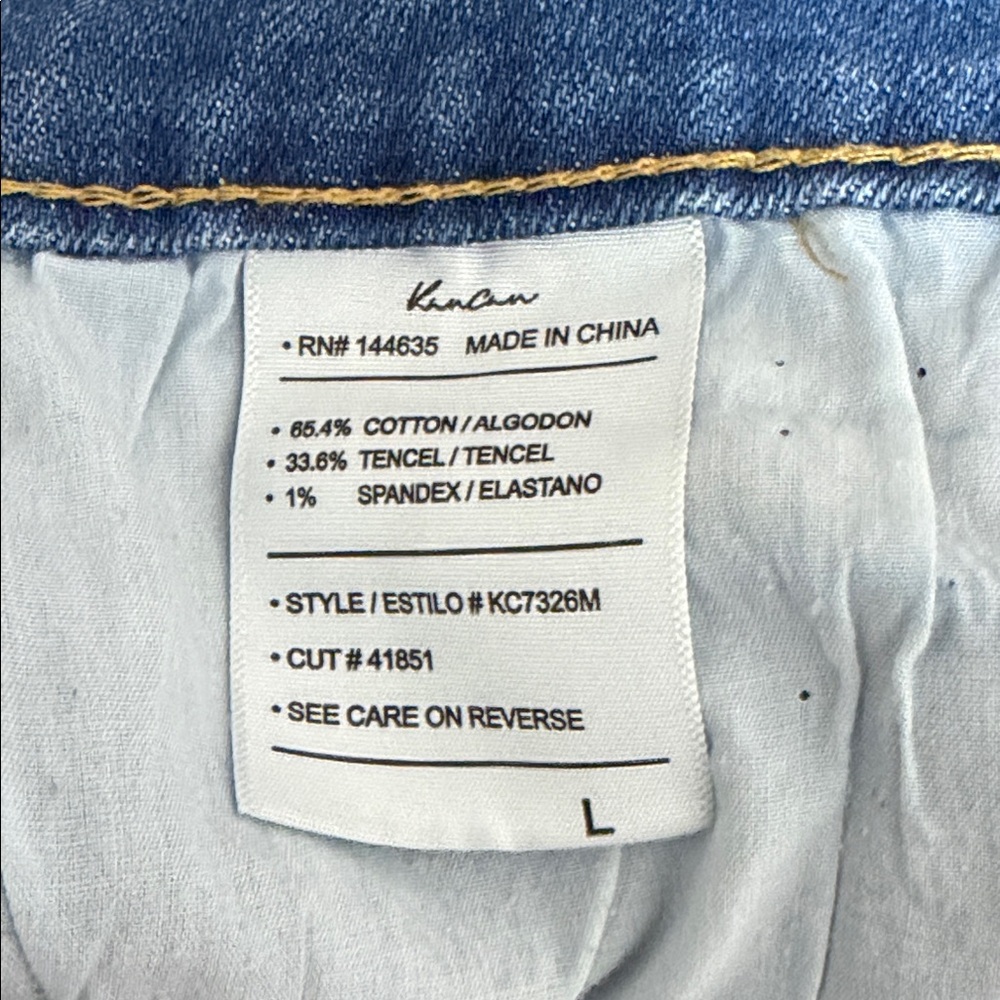 KanCan Classic Blue Jean Shorts Size Large 3" Inseam - Picture 7 of 7